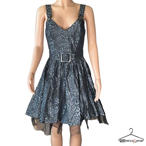 Betsey Johnson Dresses & Skirts - Y2K Betsey Johnson Retro Silver Black Leopard Dress